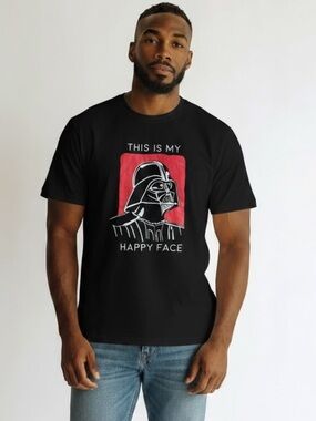 Star Wars (XL) Darth Vader This is My Happy Face T-Shirt Mad Engine Black